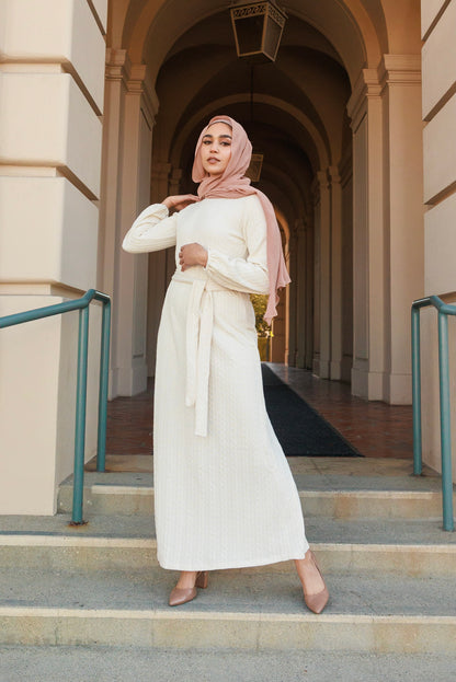 Ayesha Knit Maxi Gown - Vanilla