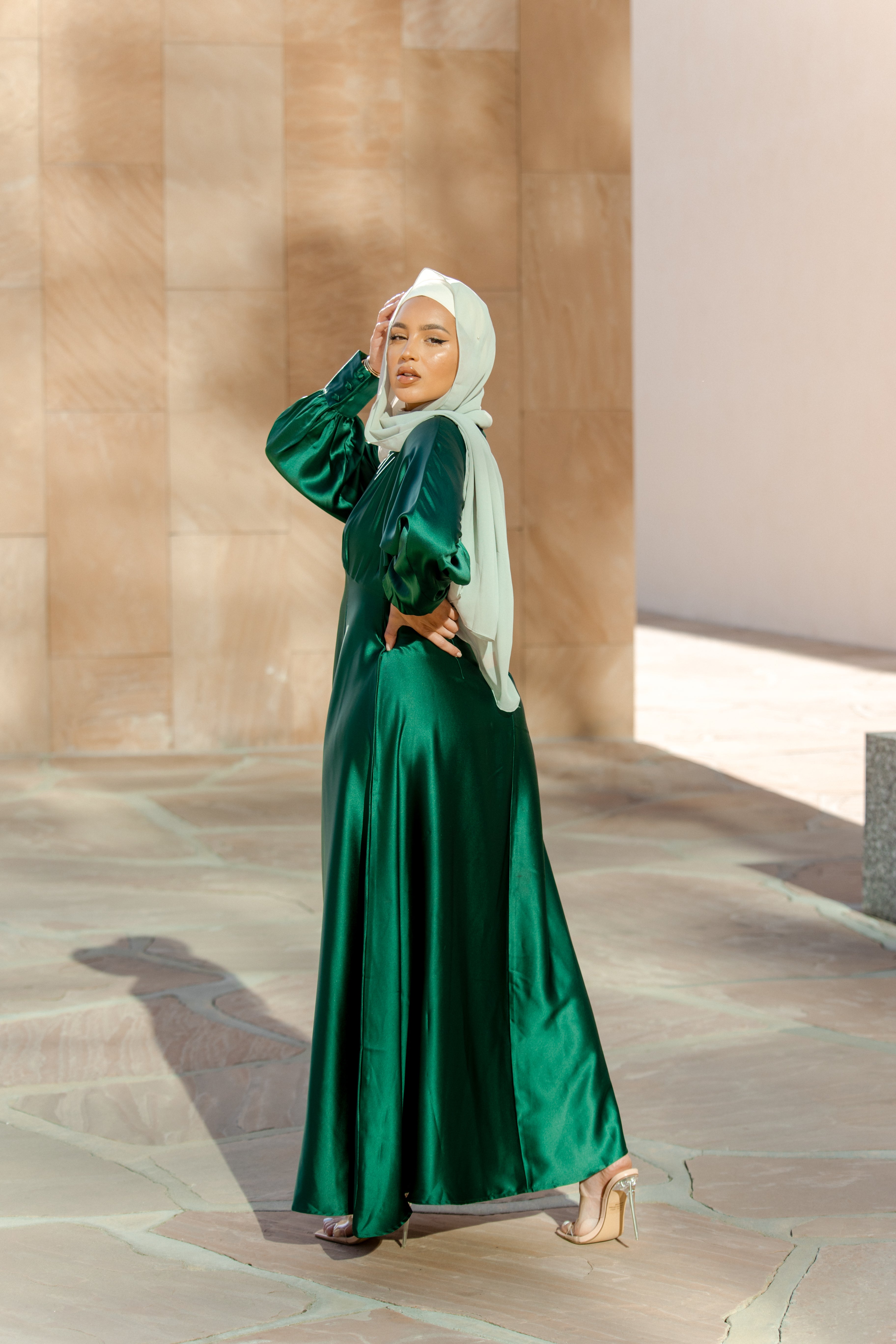 Imelda Batwing Dress - Emerald