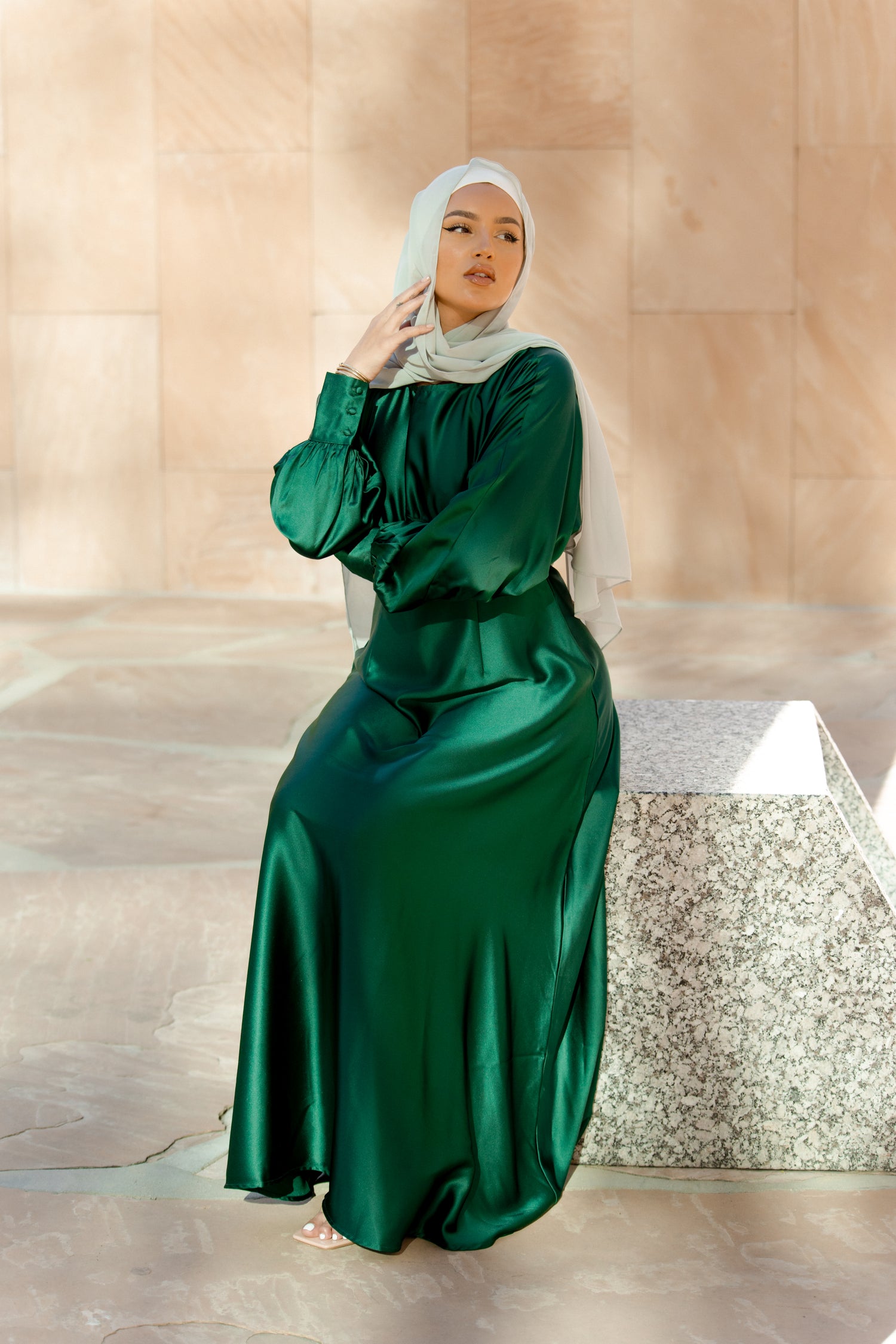 Imelda Batwing Dress - Emerald