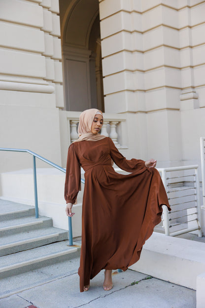 Imani Wrap Maxi Dress - Chocolate