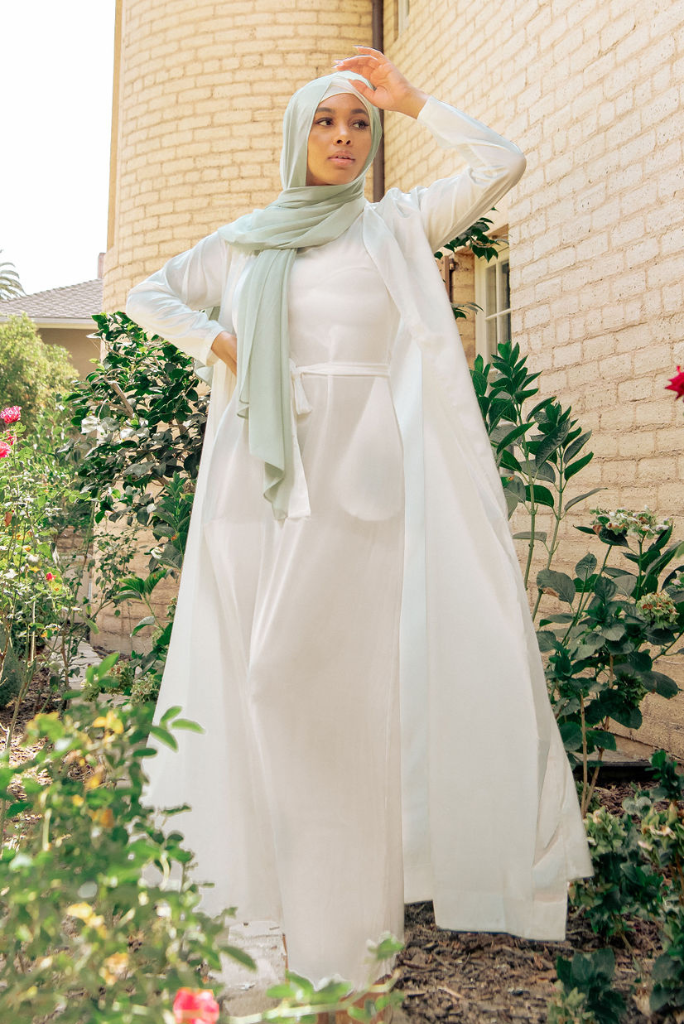 White abaya dress best sale