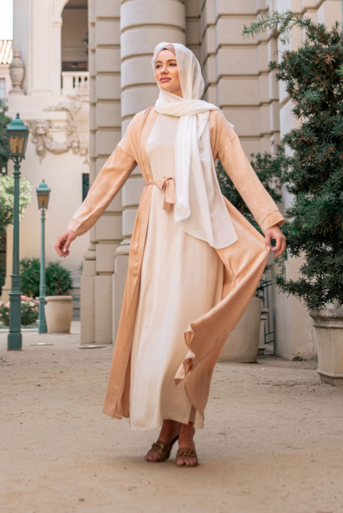 Sakura Wrap Kimono Abaya - Desert Sand