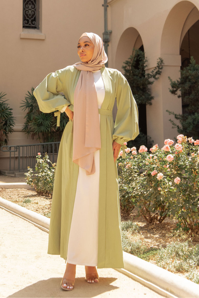 Vera Wrap Abaya Deep Mint