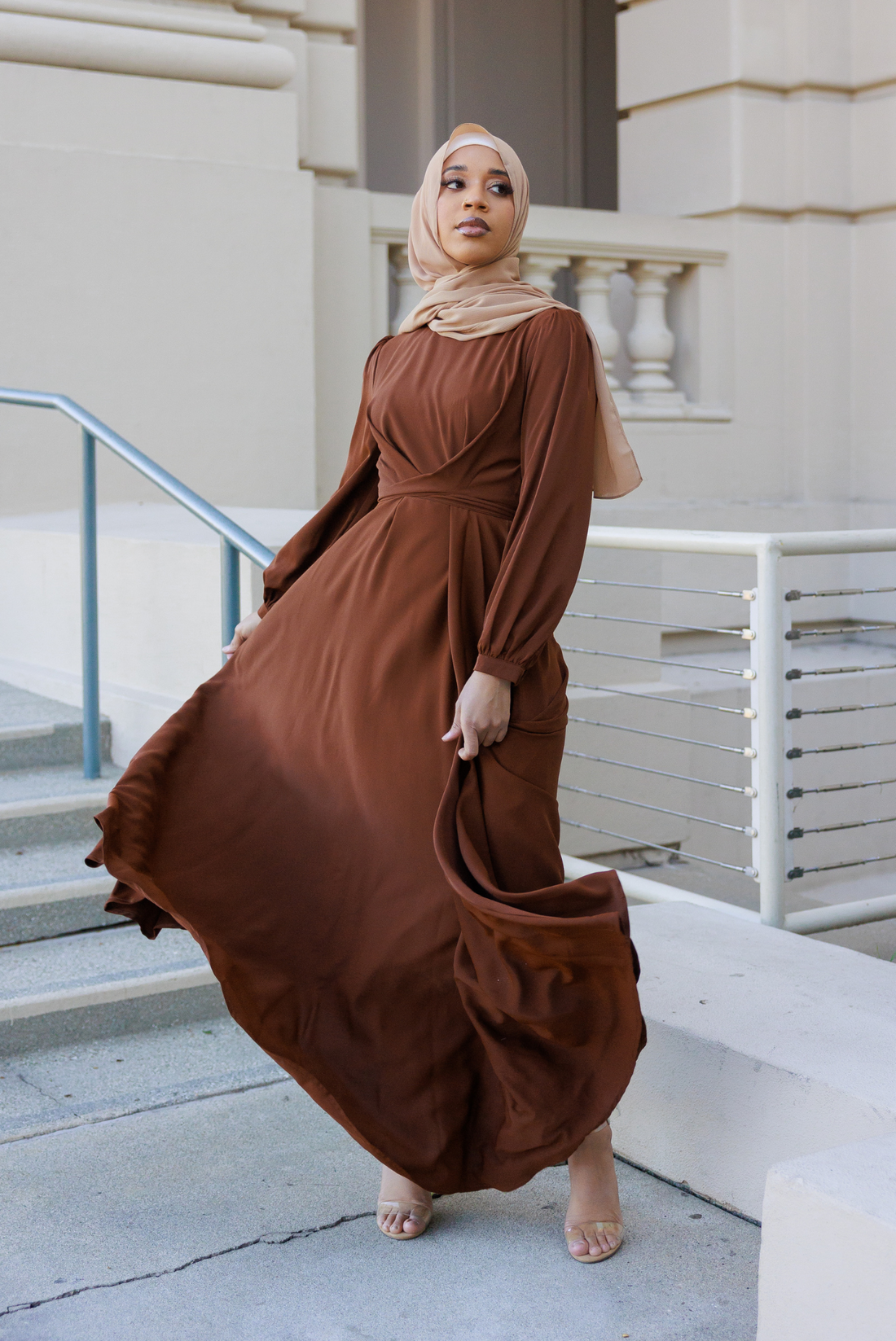 Imani Wrap Maxi Dress - Chocolate