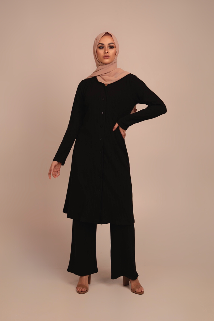 Tamara Knit Two Piece Matching Set - Black