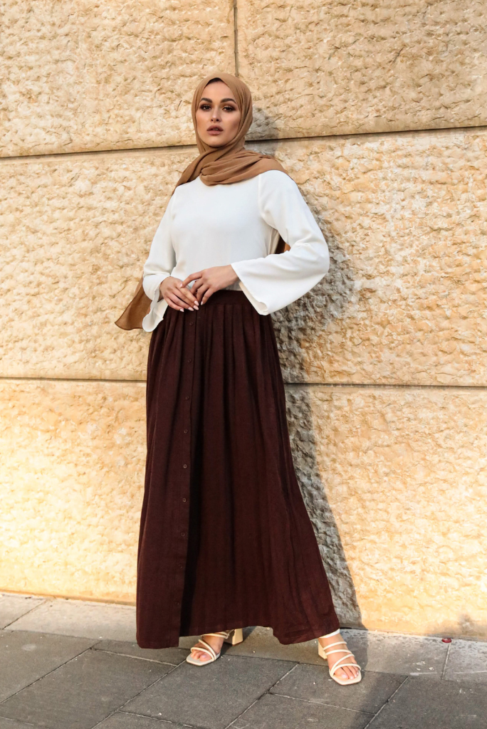 Waldorf Leather Pleated Maxi Skirt