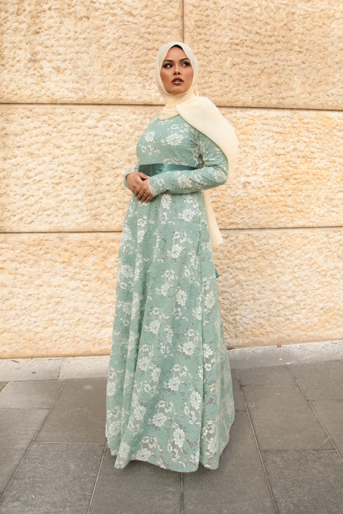 Venetian Maxi Gown - Eucalyptus Mint