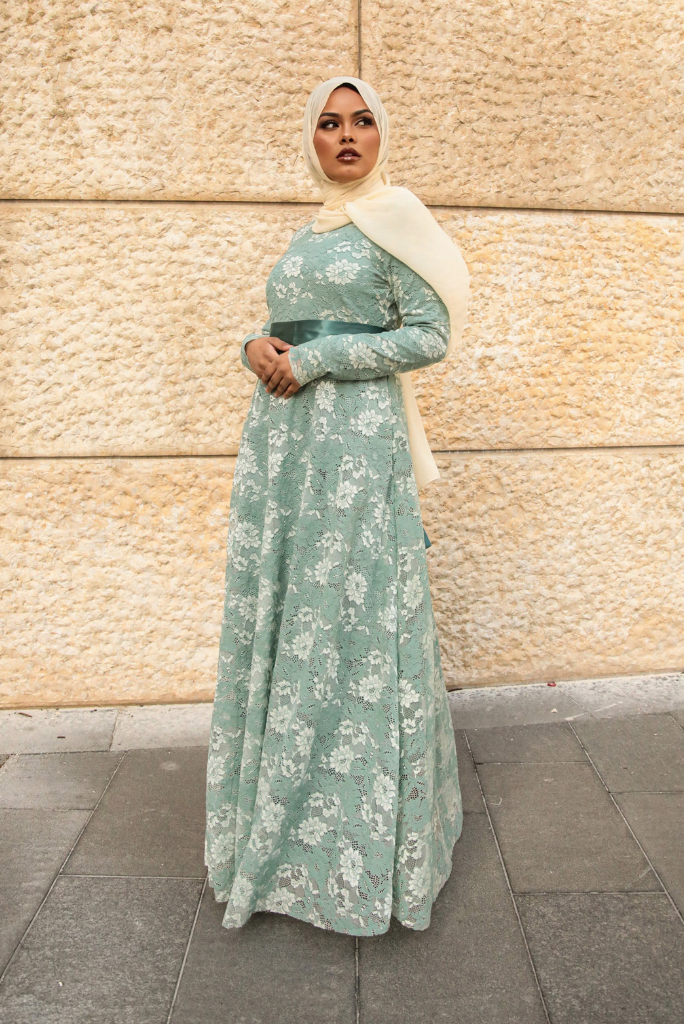 Venetian Maxi Gown - Eucalyptus Mint