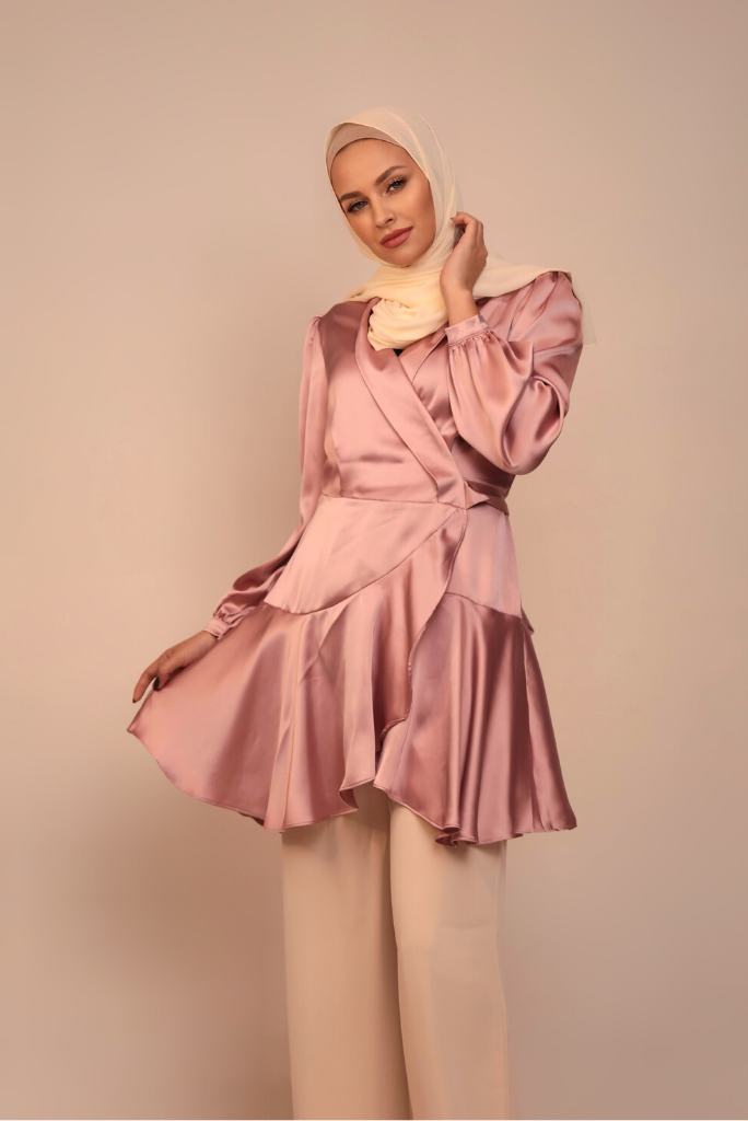 Mila Wrap Tunic - Rose Taupe