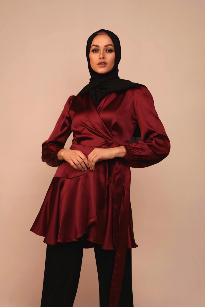 Mila Wrap Tunic - Ruby