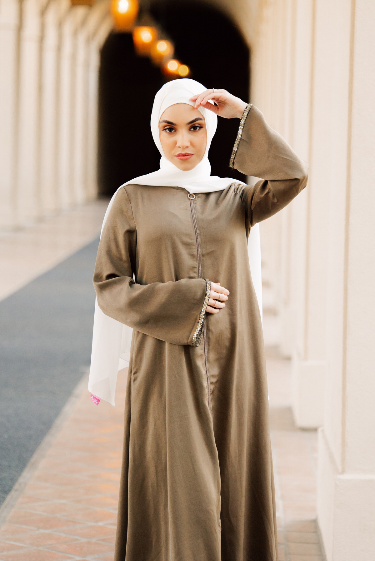 Aasiyah Abaya - Taupe Gray