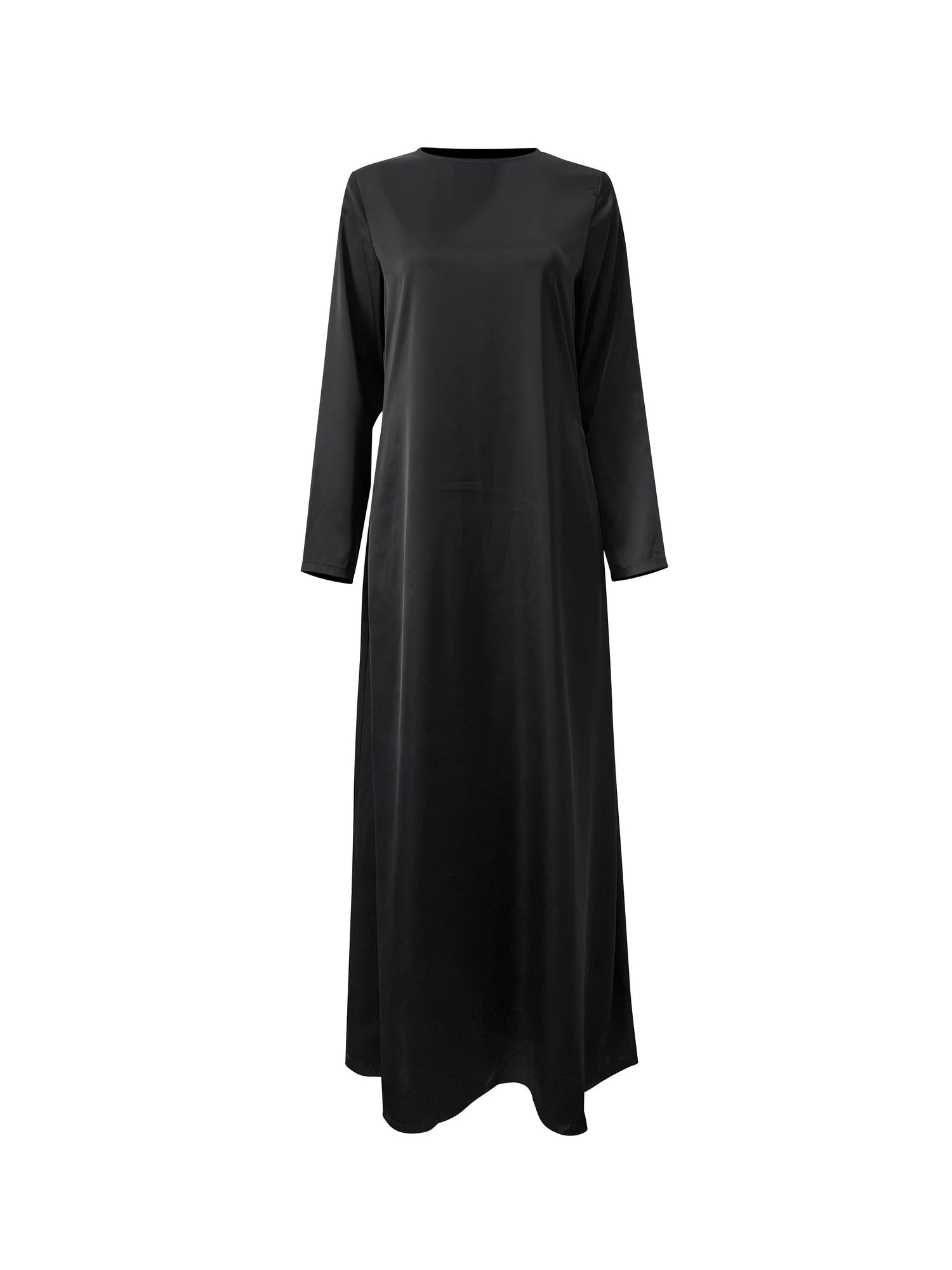 Santorini Maxi Slip Dress - Black