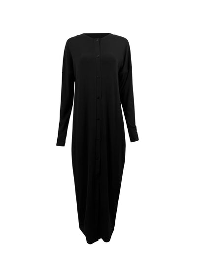 Batwing Knit Dress - Black