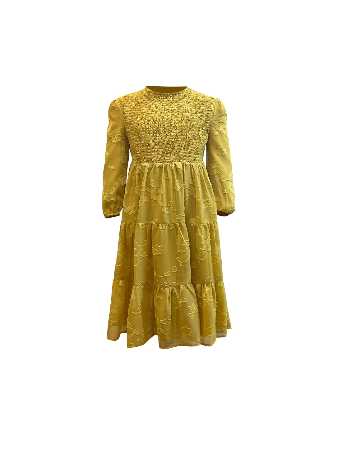 Mini Melanie Embossed Maxi Dress - Mustard