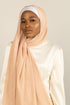 ALLURING ALMOND Georgette Chiffon Scarf-AllScarves-Niswa Fashion