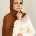 BURNT SIERRA Crepe Chiffon-AllScarves-Niswa Fashion