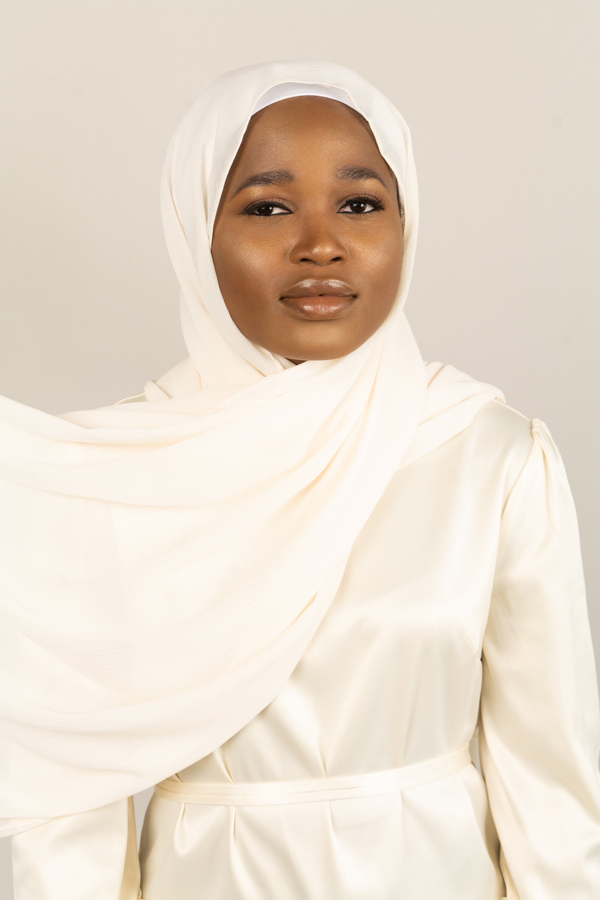 CLASSIC CREME Crepe Chiffon-AllScarves-Niswa Fashion