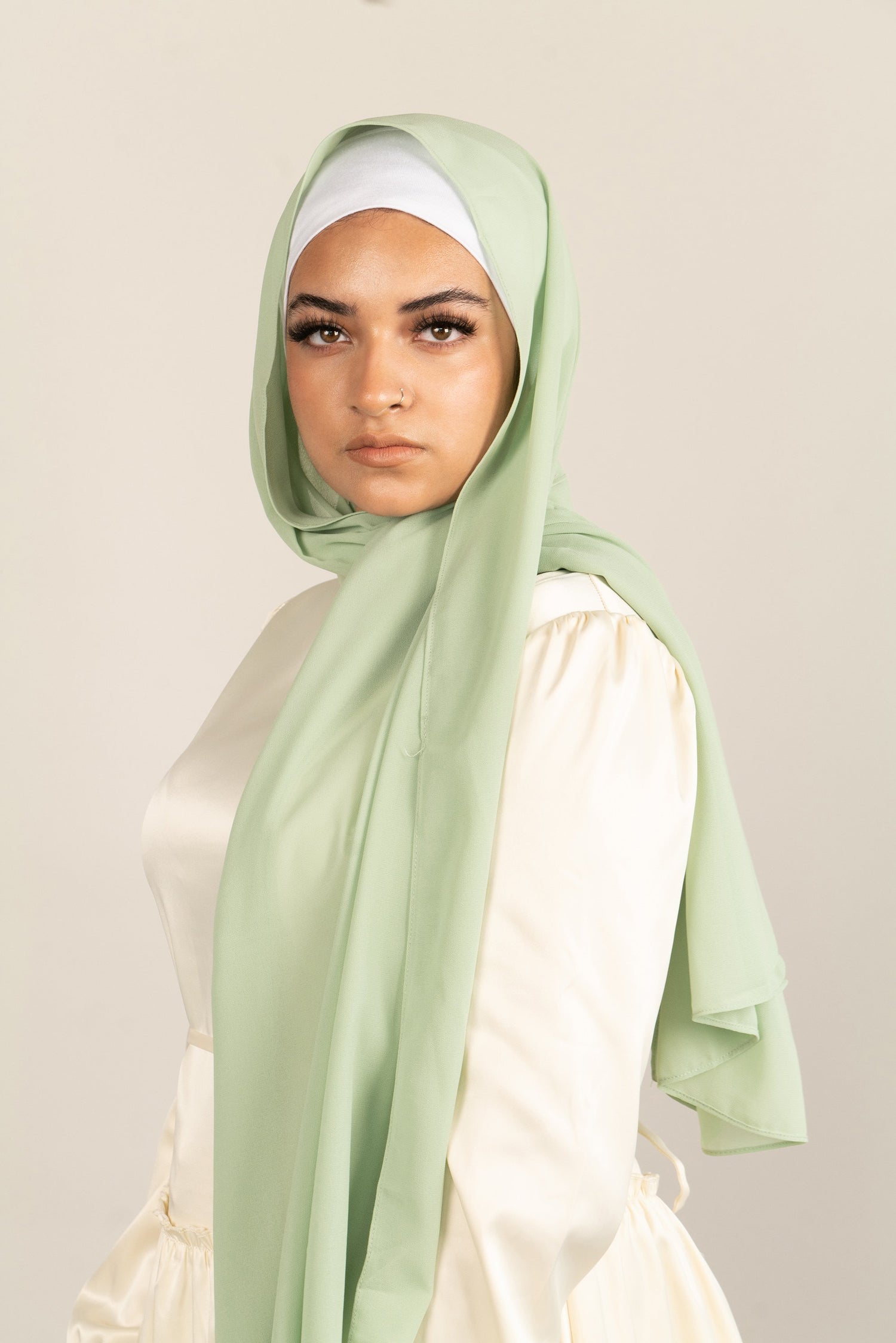 MINTY FRESH Georgette Chiffon Scarf-AllScarves-Niswa Fashion