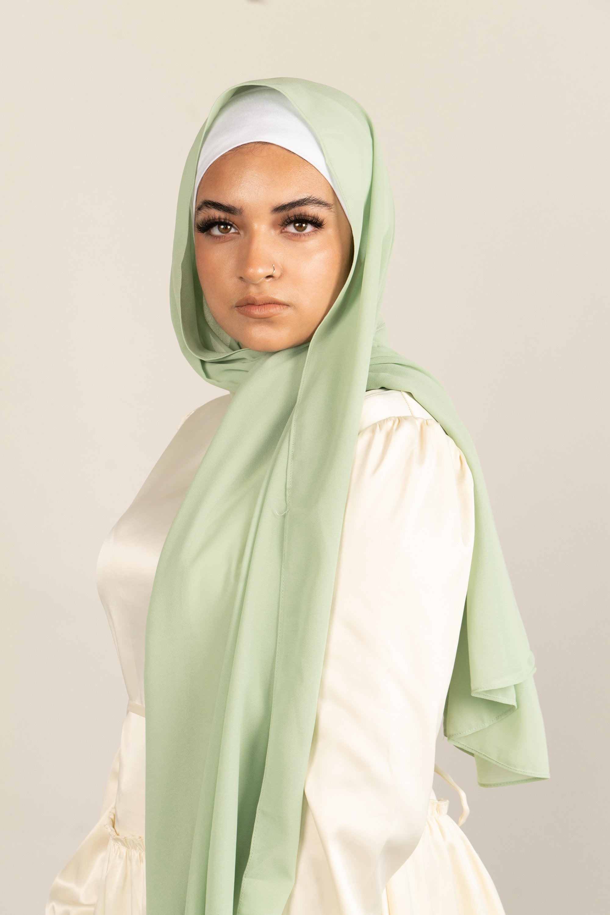 MINTY FRESH Georgette Chiffon Scarf-AllScarves-Niswa Fashion