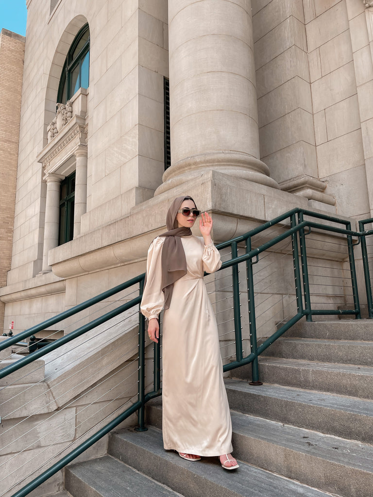 Natalia Luxe Maxi Gown - Maldivian Sand-Niswa Fashion