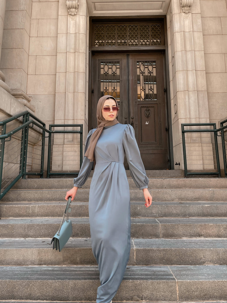 Natalia Luxe Maxi Gown - Slate Ocean-Niswa Fashion