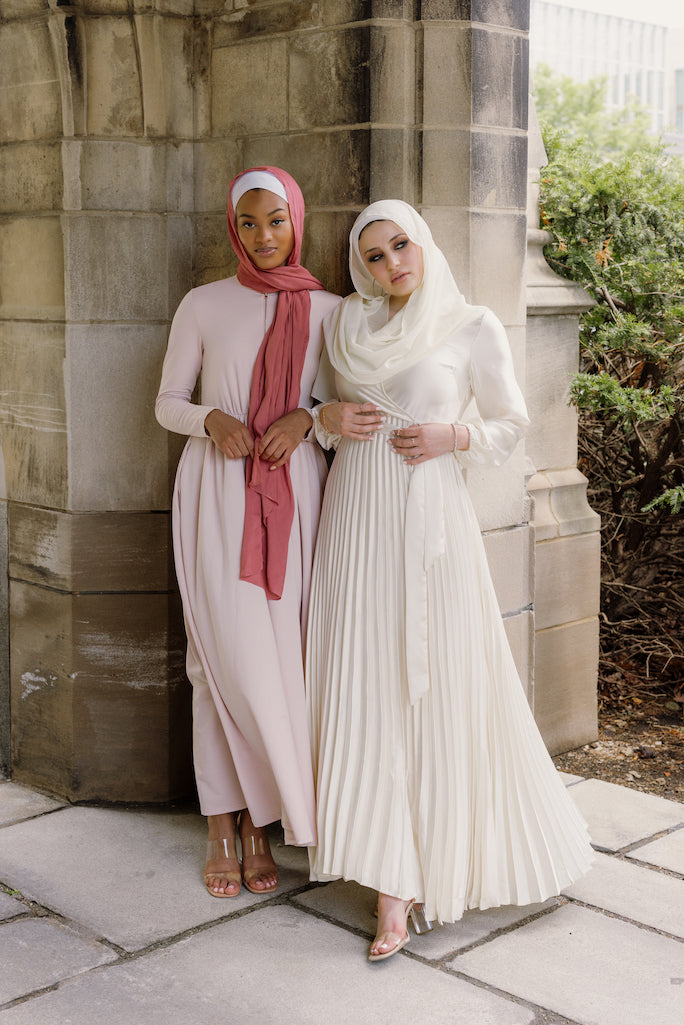 Aminah Zipper Jersey Dress - Pink