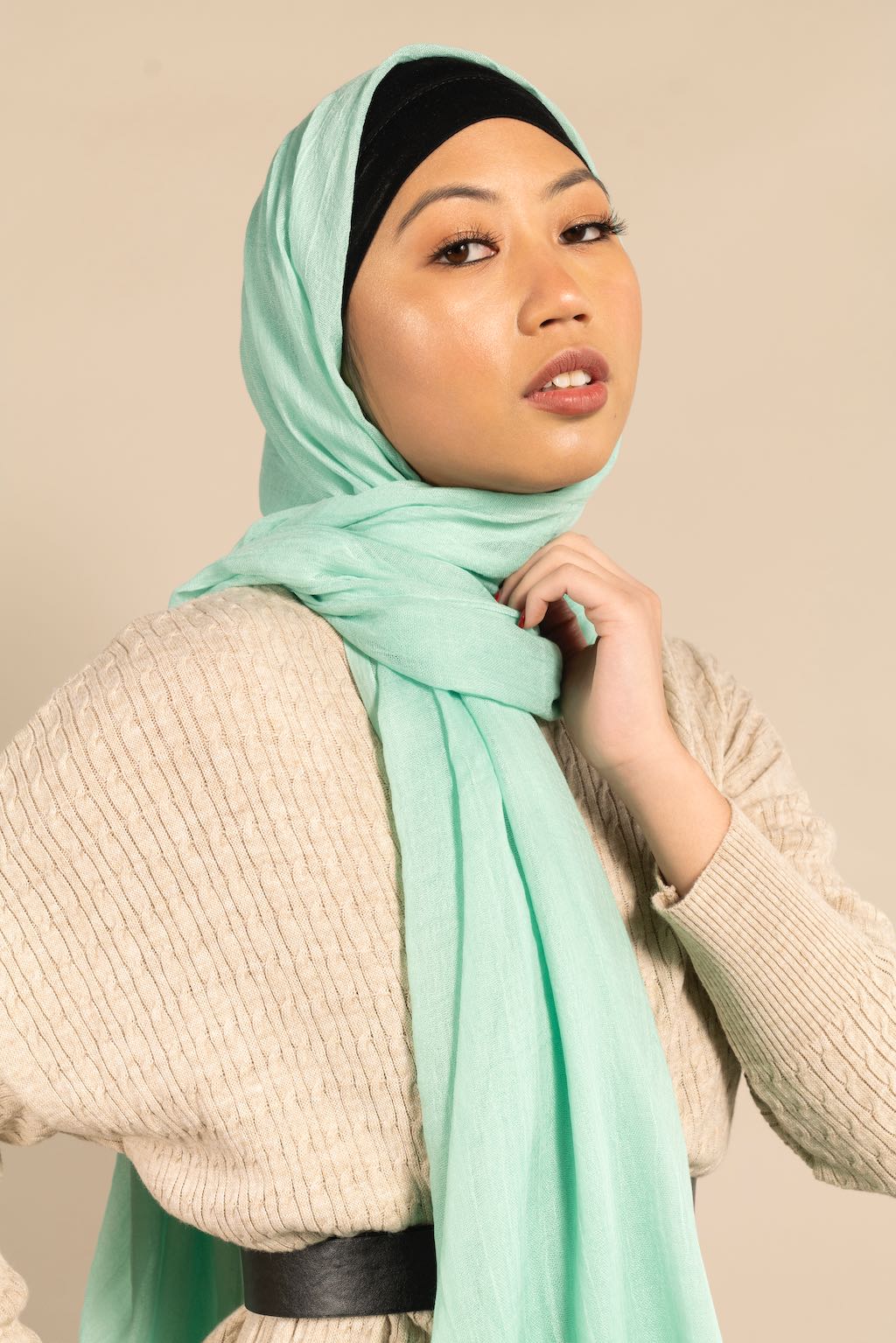 PASTEL MINT Woven Viscose-AllScarves-Niswa Fashion