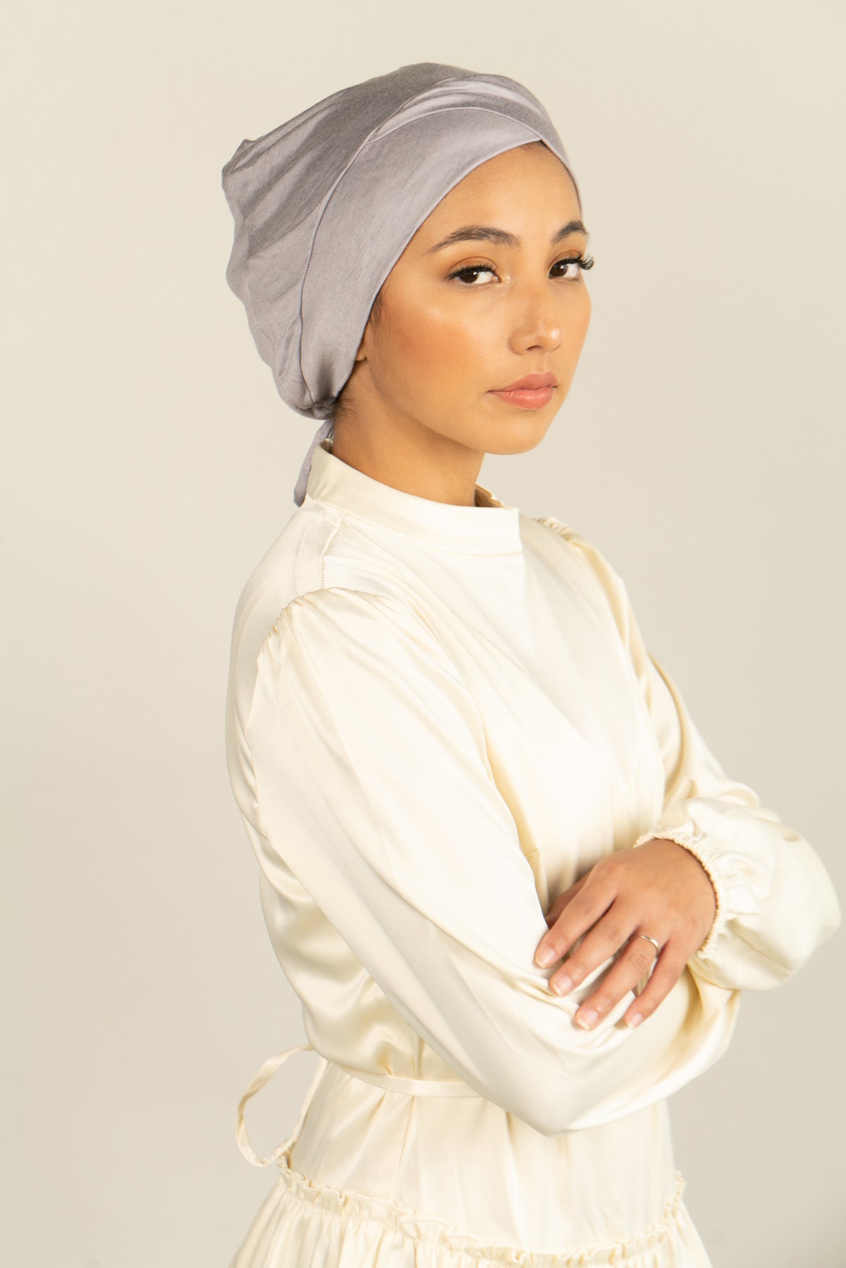 Tie Back Hijab Cap - Gray