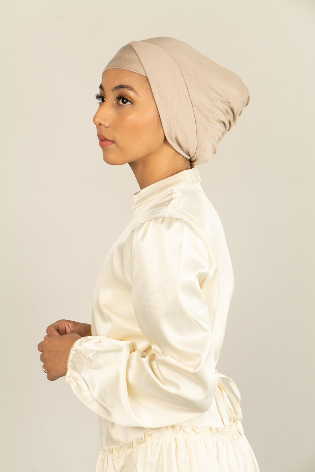 Tie Back Hijab Cap - Nude