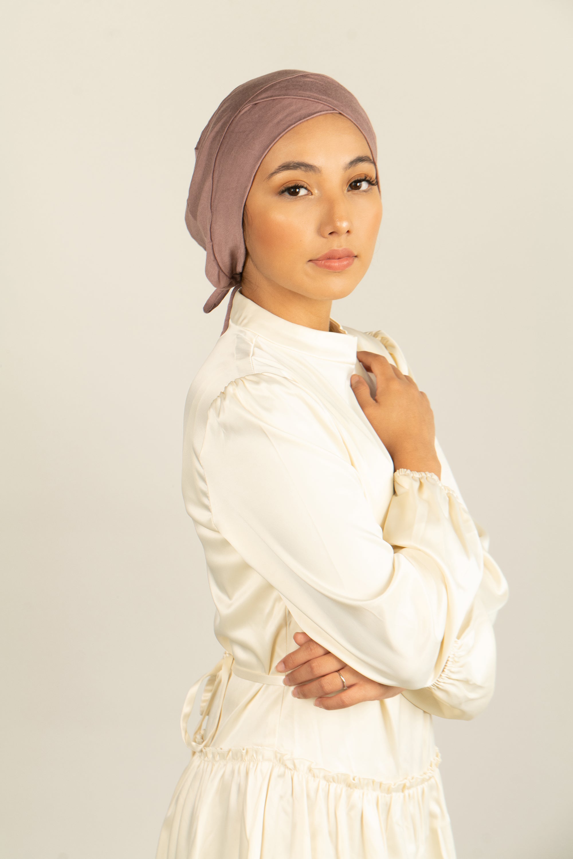 Tie Back Hijab Cap - Mocha