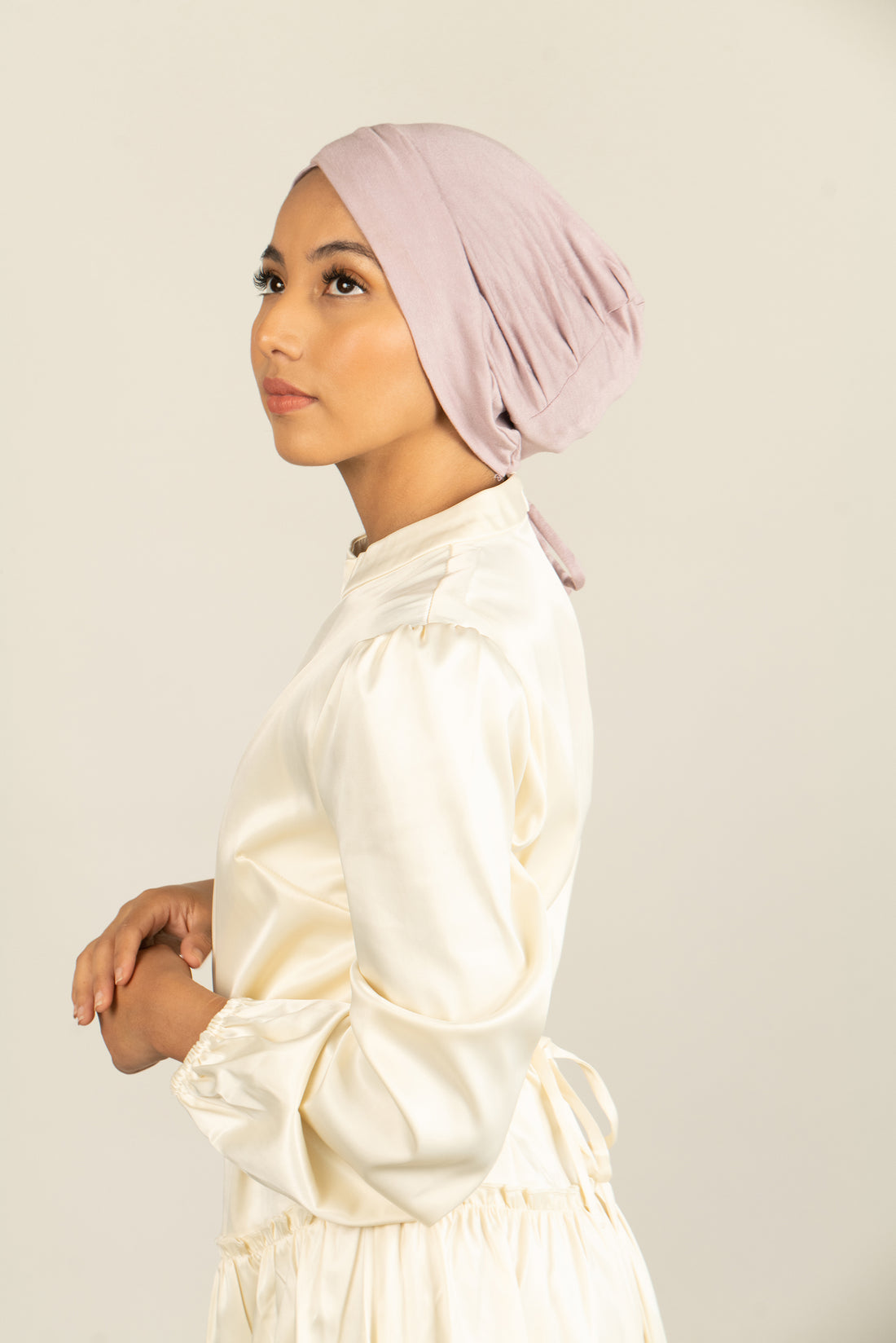 Tie Back Hijab Cap - Mink