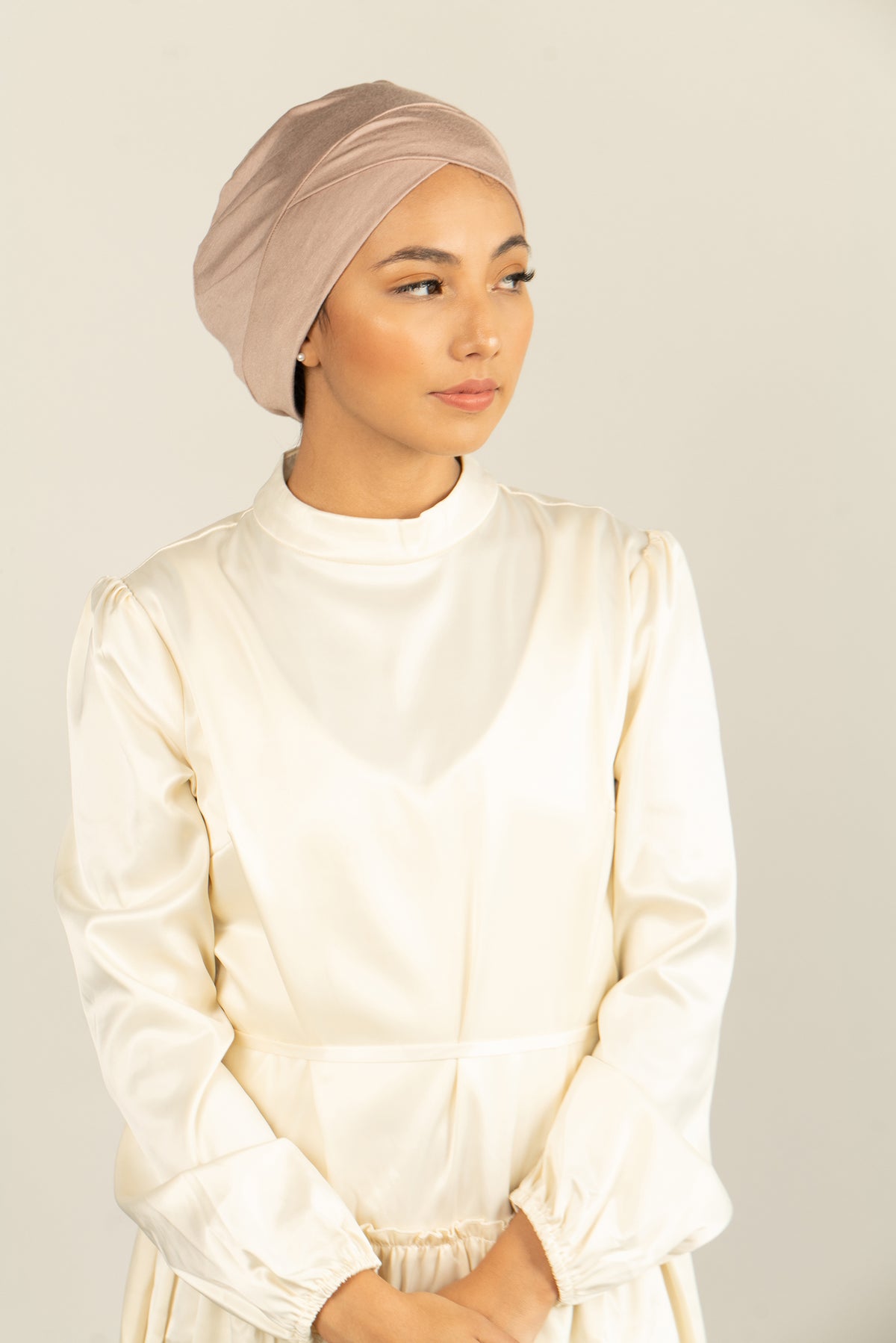 Tie Back Hijab Cap - Nude