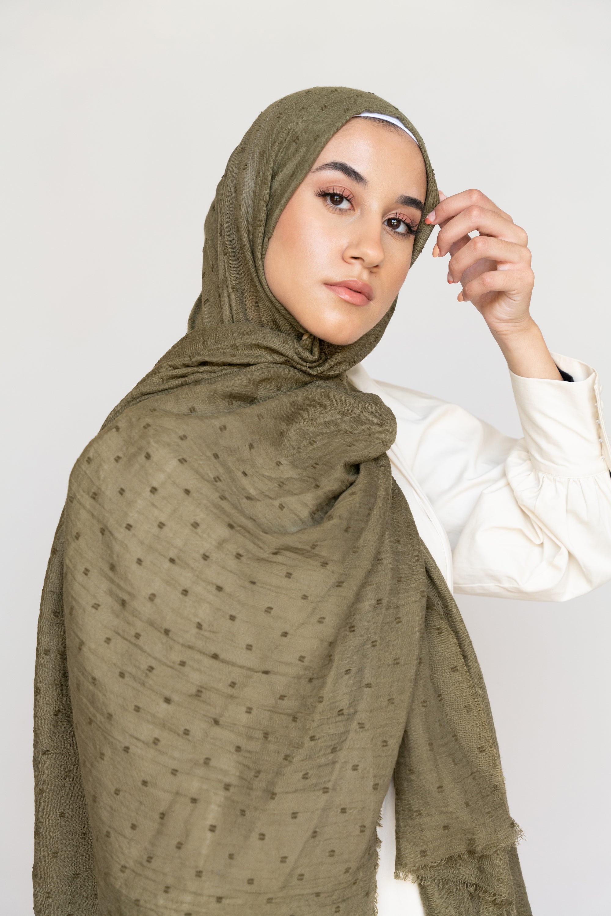 OLIVE Embossed Woven Viscose