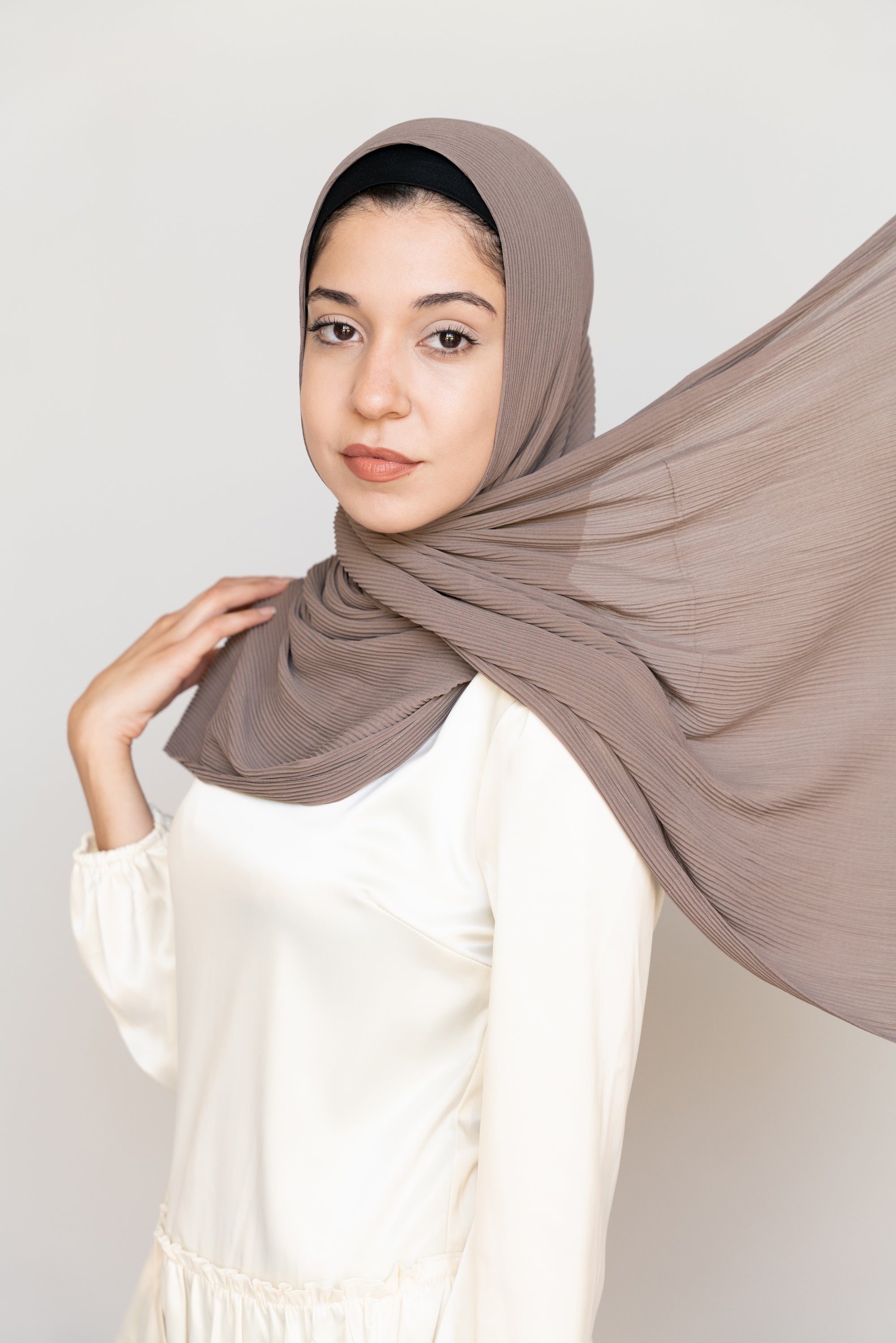 SADDLE Pleated Chiffon