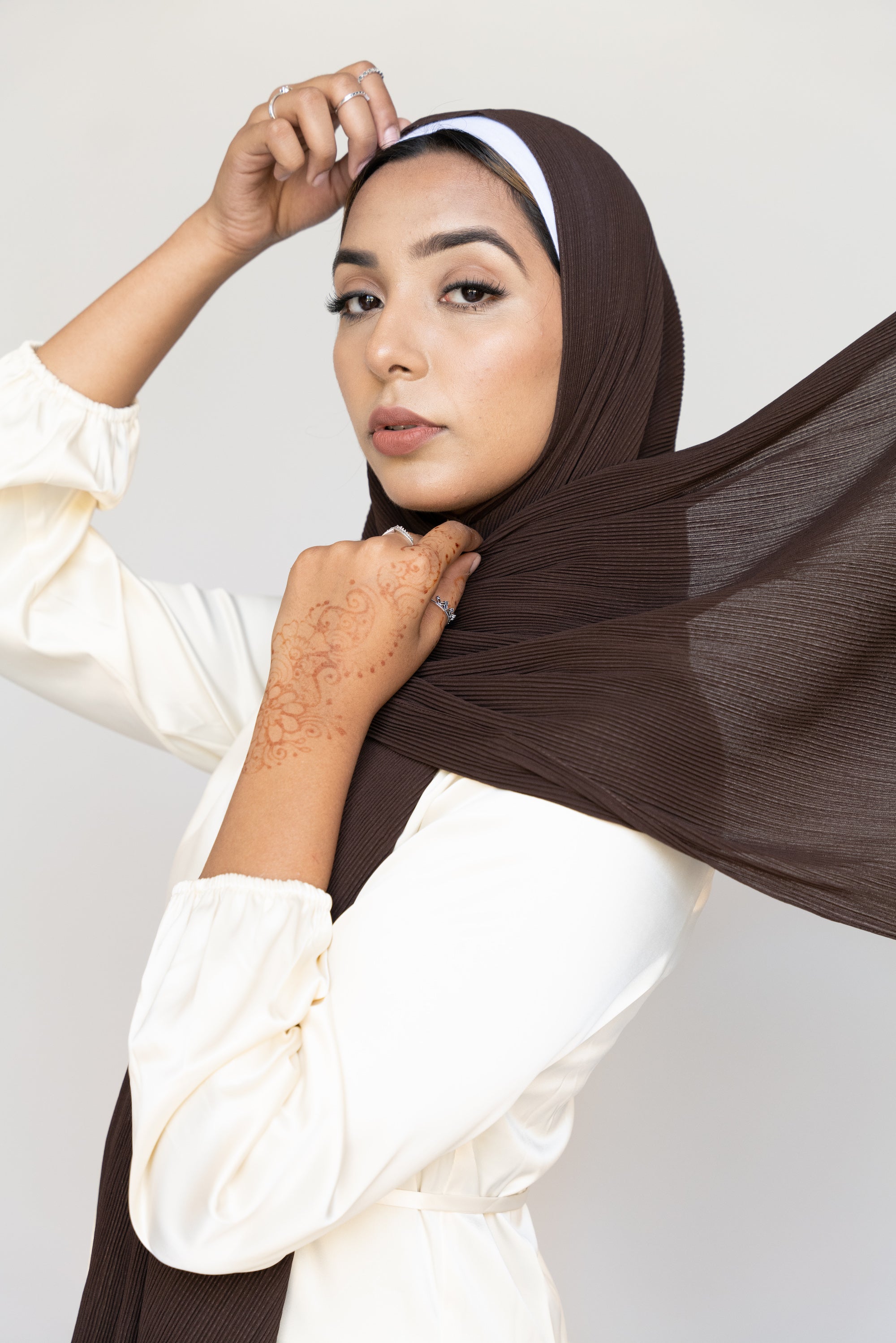 CHOCOLATE Pleated Chiffon