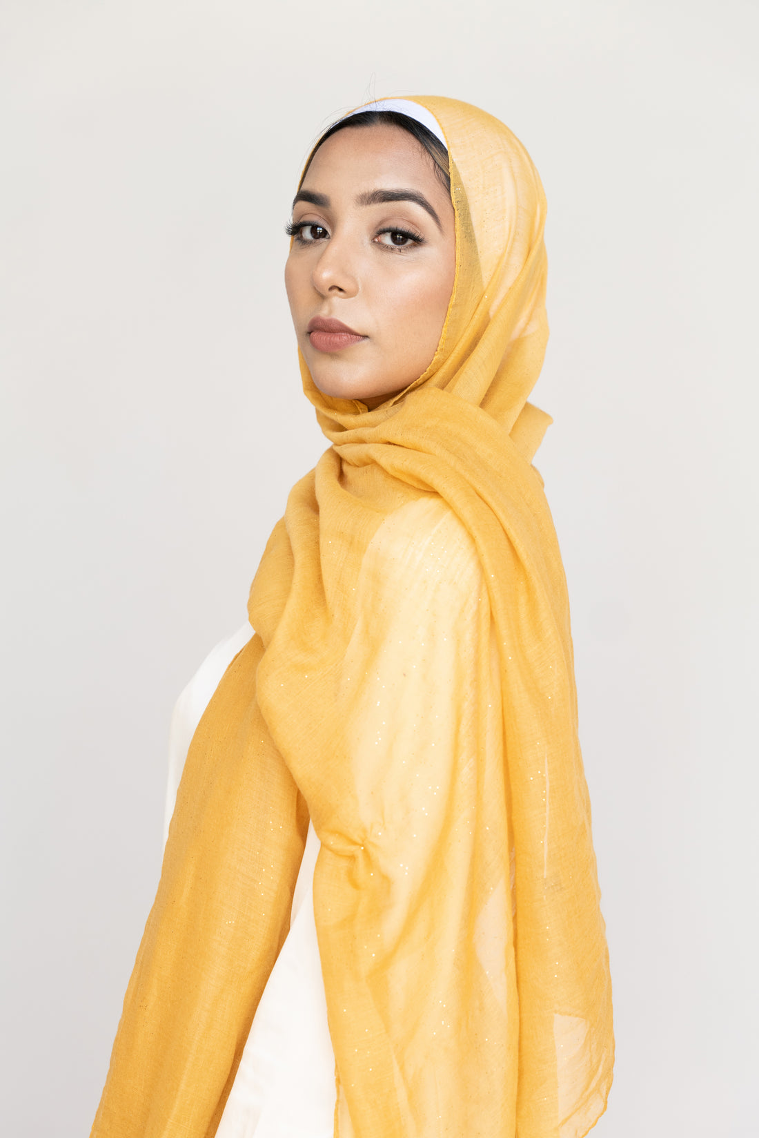 Shimmer Scarf - MUSTARD