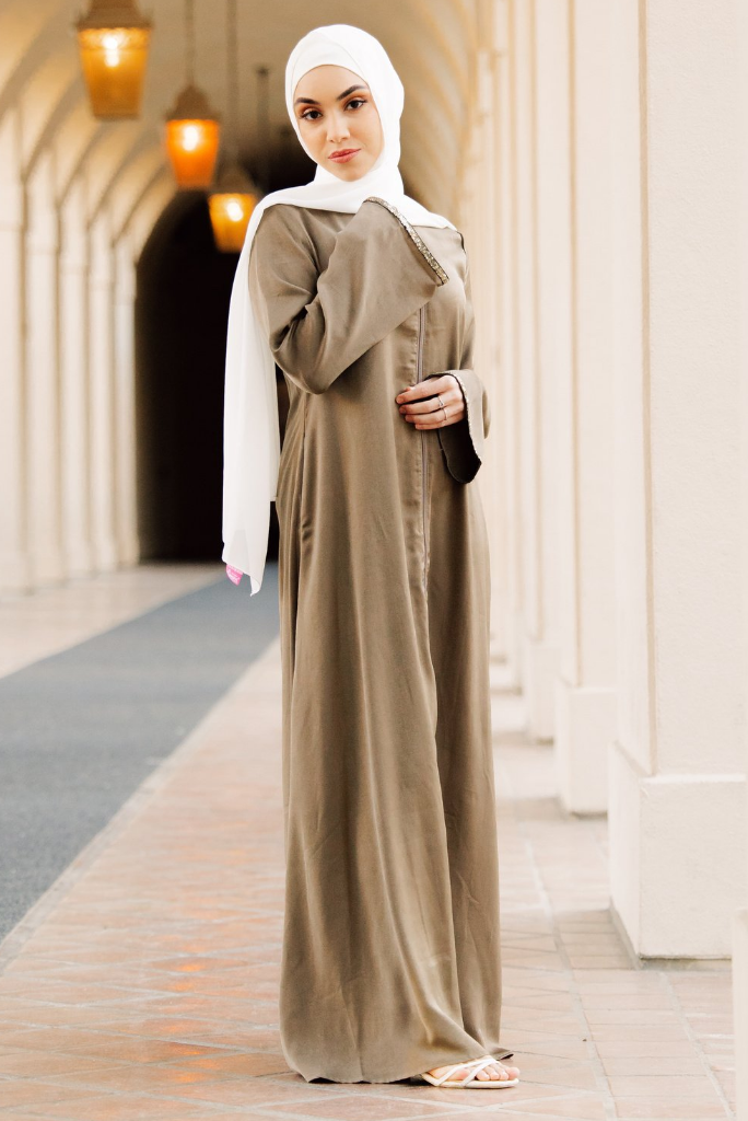 Aasiyah Abaya - Taupe Gray