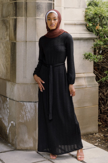 Ayesha Knit Maxi Gown - Black | 3XL - 56 | Knit Blend | Stretchy, Warm, Knit Embossed Design, Long Sleeve, Round Collar | Clothing | Niswa Fashion Ayesha Knit Maxi Gown - Black | 3XL - 56 | Knit Blend | Stretchy, Warm, Knit Embossed Design, Long Sleeve, Round Collar | Clothing | Niswa Fashion