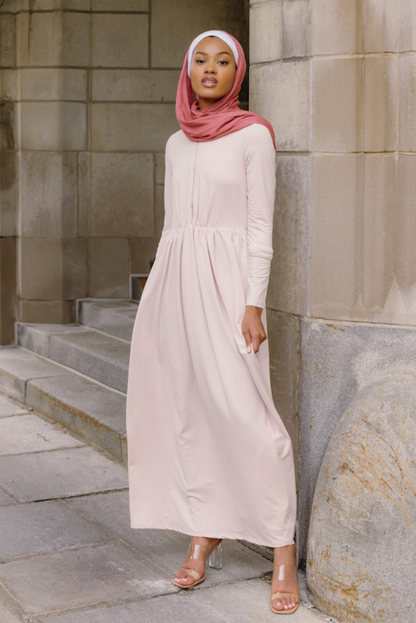 PinkAminah Zipper Jersey Dress PinkAminah Zipper Jersey Dress