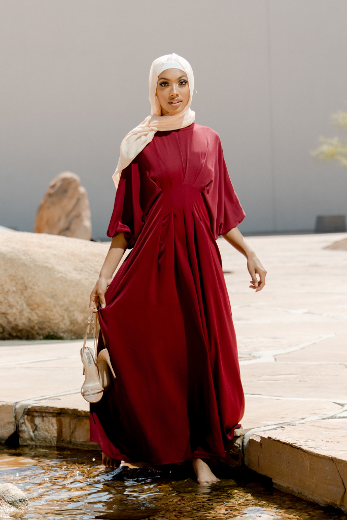 Elmas Maxi Dress - Maroon