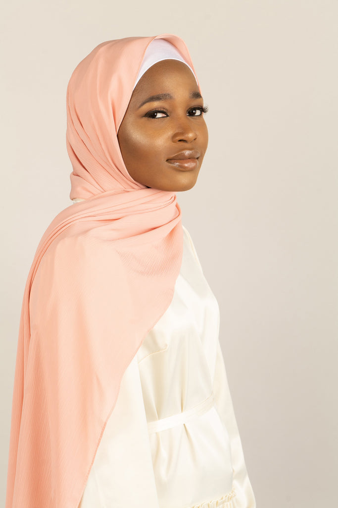 SWEET PEACH Crepe Chiffon-AllScarves-Niswa Fashion