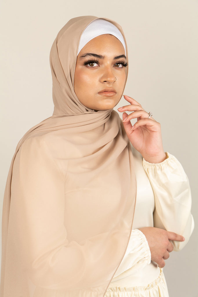 TRES NATUALE Georgette Chiffon Scarf-AllScarves-Niswa Fashion