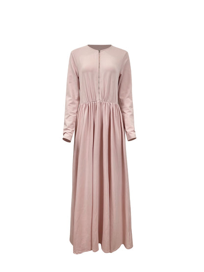 Aminah Zipper Jersey Dress - Pink