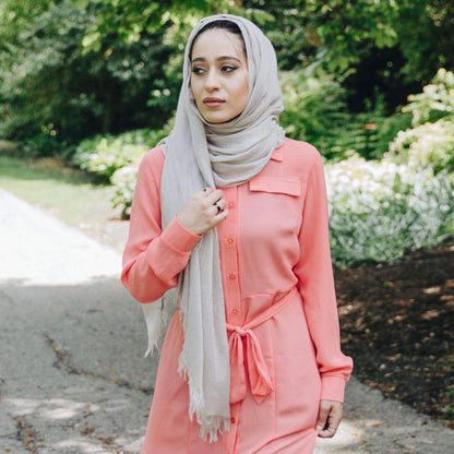 CLOUD GRAY Woven Viscose-Niswa Fashion