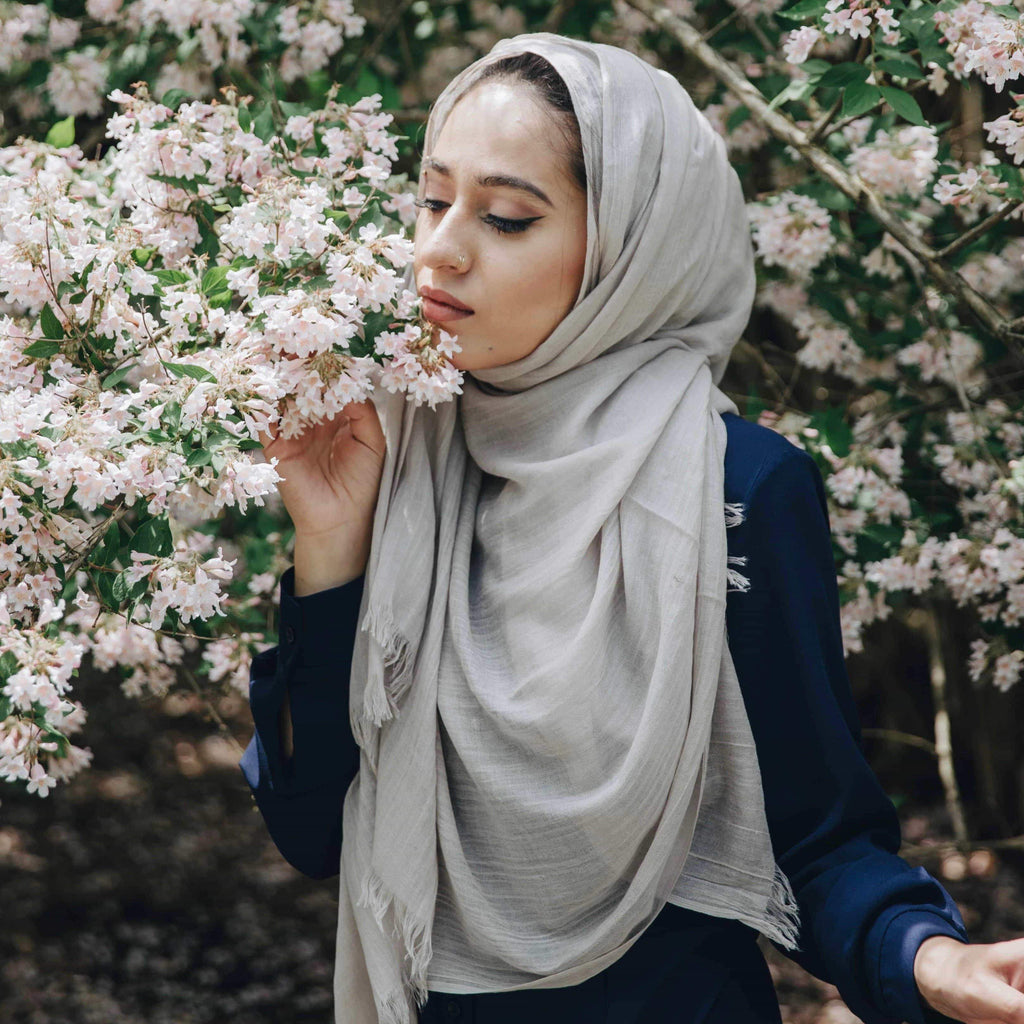 CLOUD GRAY Woven Viscose-Niswa Fashion