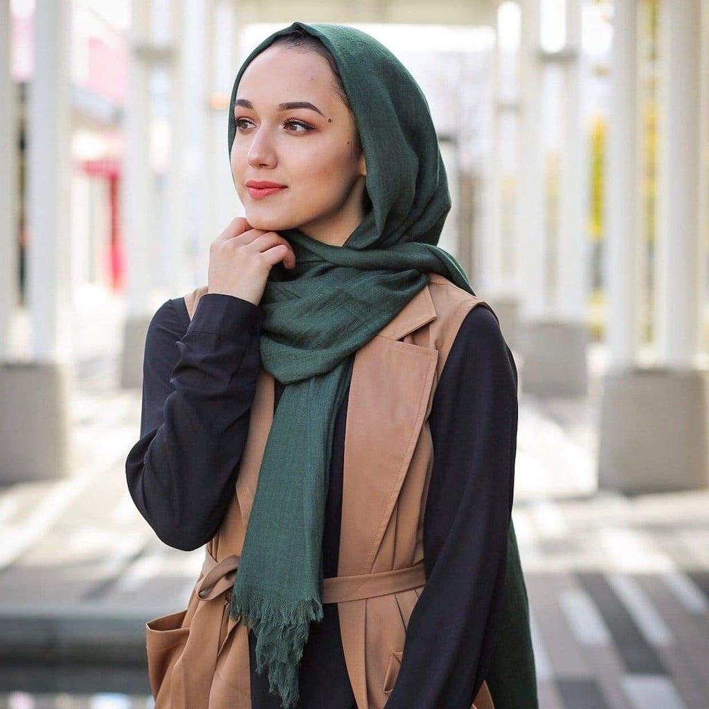 FOREST GREEN Woven Viscose-Niswa Fashion