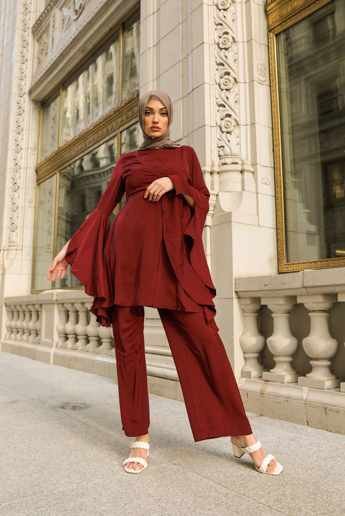 Lulia Two Piece Set - Maroon