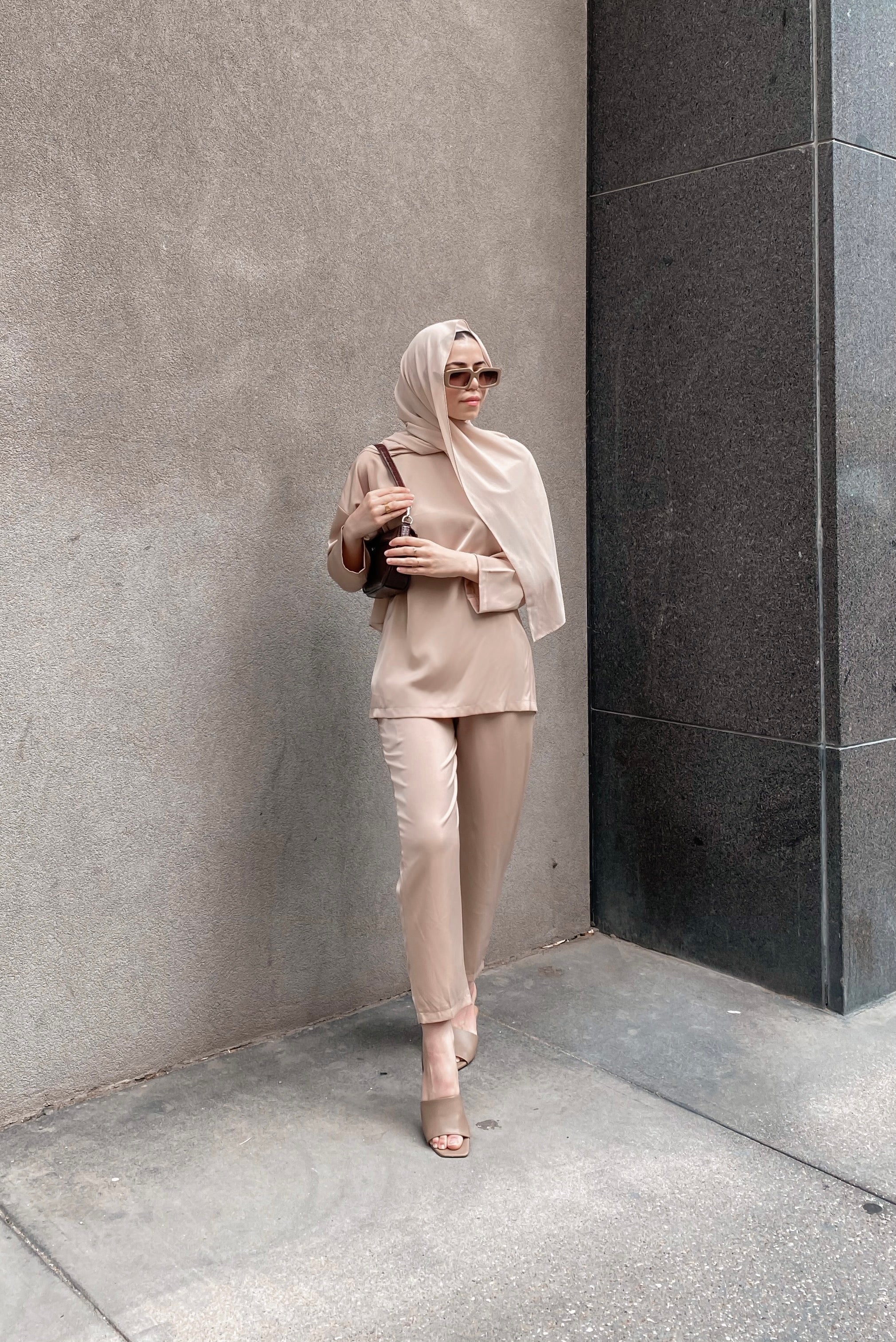 Zara Top &amp; Trouser Set - Latte-Niswa Fashion