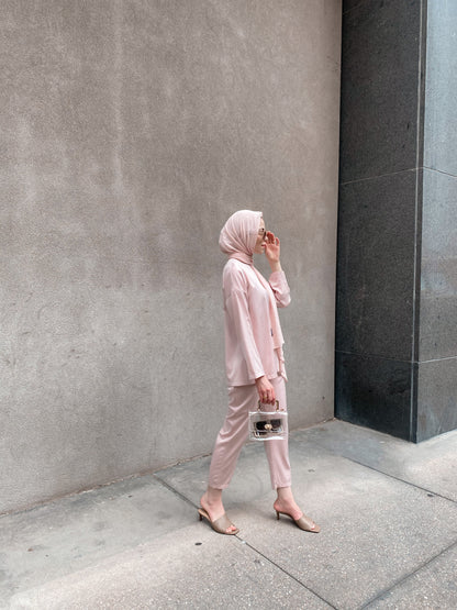 Zara Top &amp; Trouser Set - Blush-Niswa Fashion