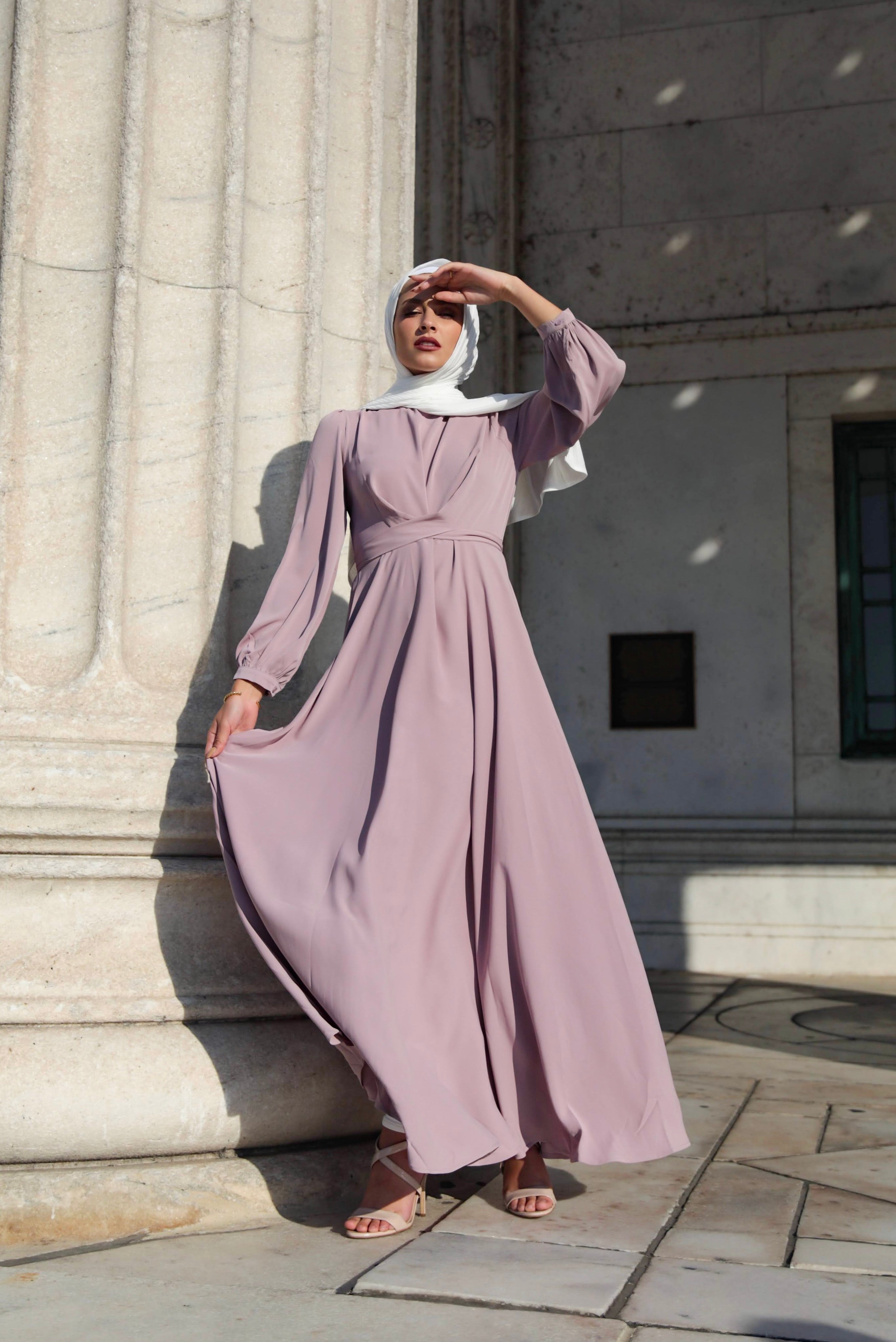 Imani Wrap Maxi Dress - Mauve